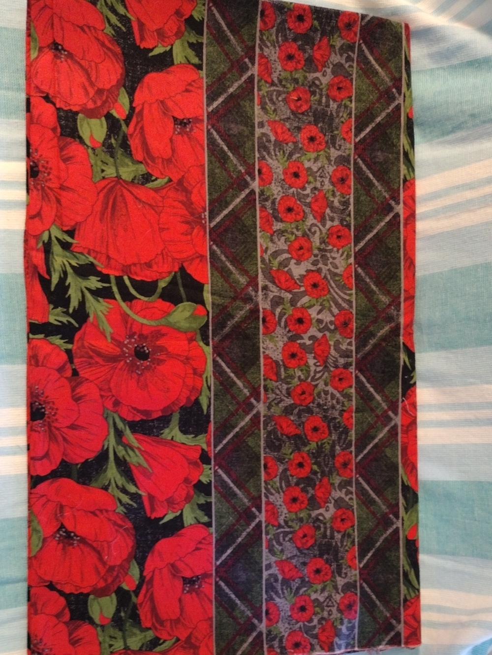 Red Poppy Floral Joann's Fabric 2 Yards